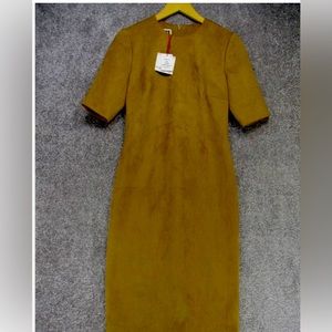 Tan Anne Klein faux suede dress size 16